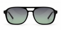 SET 02 — Monday sunglasses in Black with gradient green lenses, front view