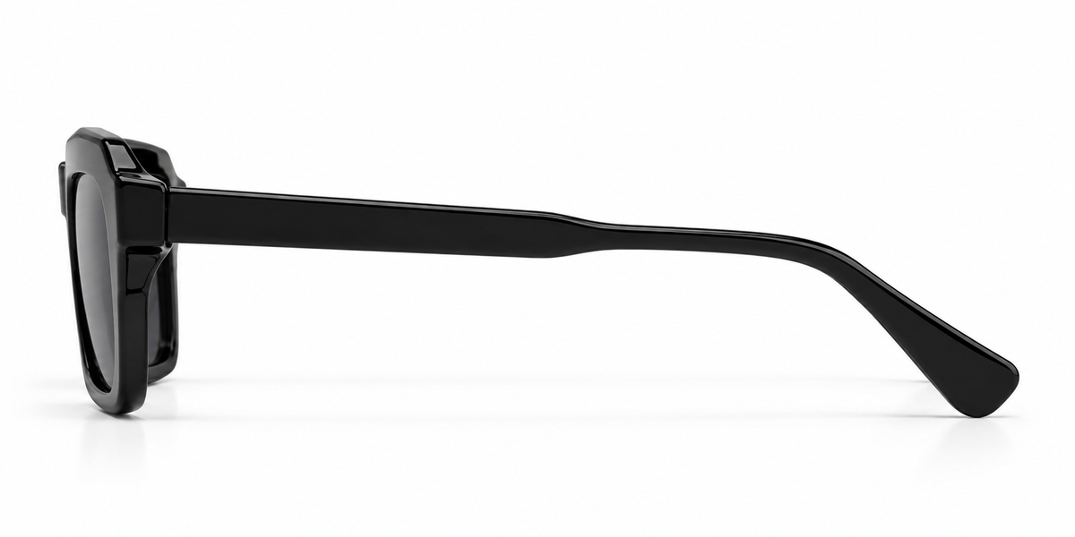 SET 04 — Picnic sunglasses in Black with grey lenses, side view