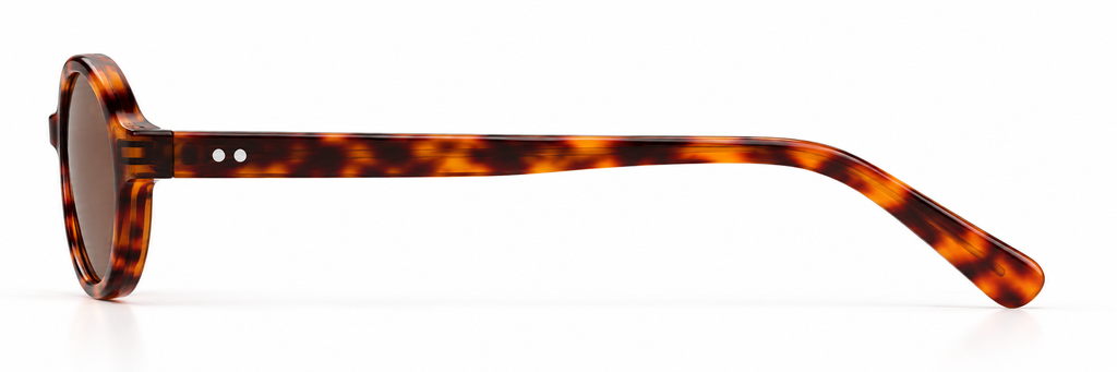 SET 05 — Plus One sunglasses in Tortoiseshell with brown lenses, side view