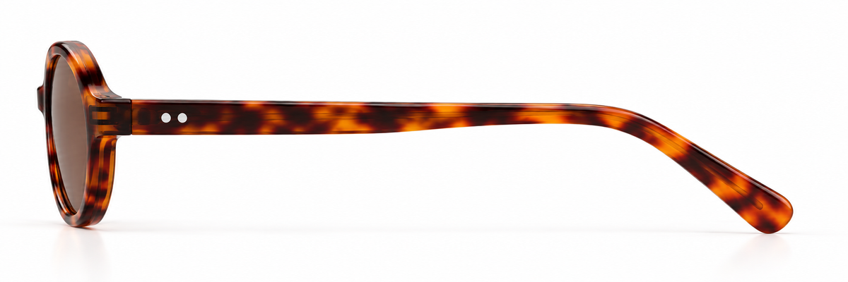 SET 05 — Plus One sunglasses in Tortoiseshell with brown lenses, side view