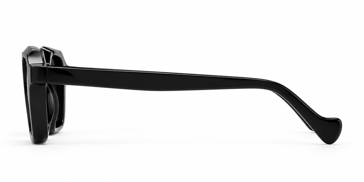 SET 01 — Checkout sunglasses in Black with grey lenses, side view