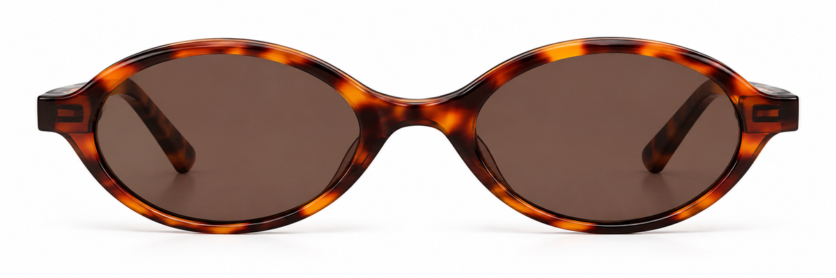 SET 05 — Plus One sunglasses in Tortoiseshell with brown lenses, front view
