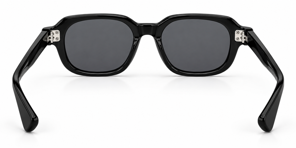 SET 04 — Picnic sunglasses in Black with grey lenses, back view