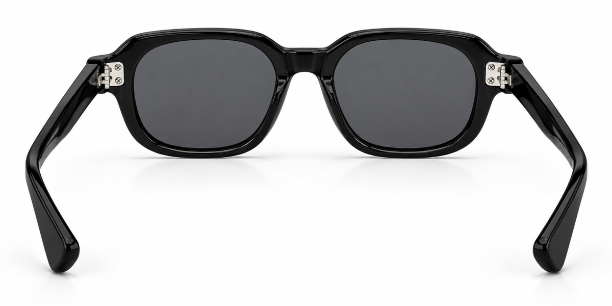 SET 04 — Picnic sunglasses in Black with grey lenses, back view